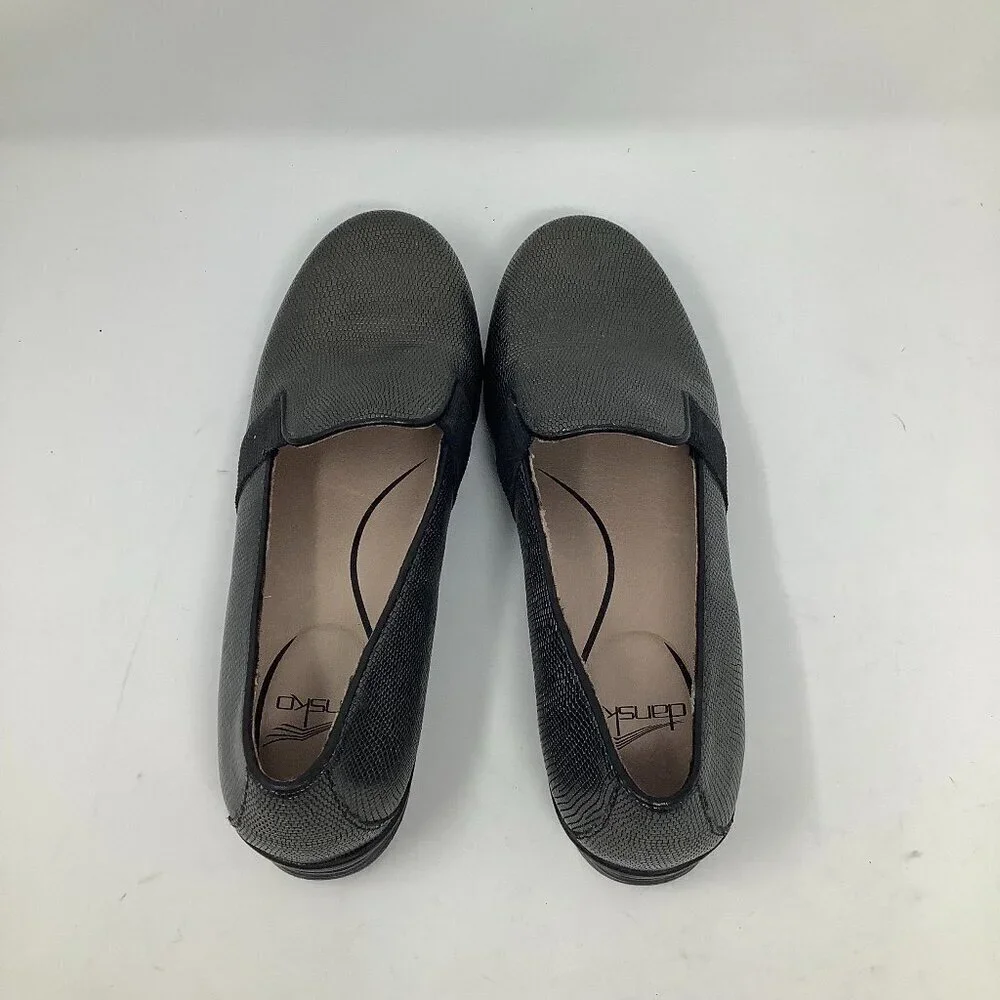 Dansko Addy loafers gold metallic 37 lizard leather black